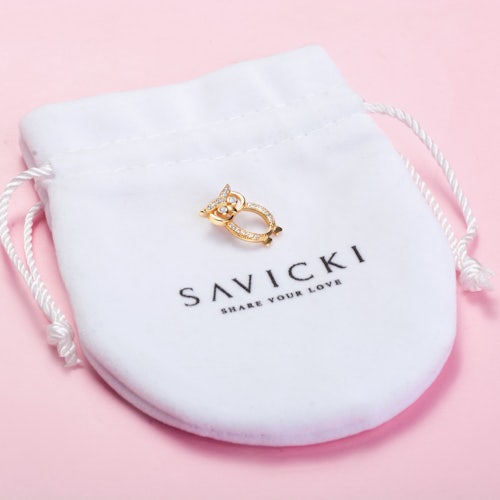 Zawieszka sowa Animals: srebrna pozłacana, cyrkonie